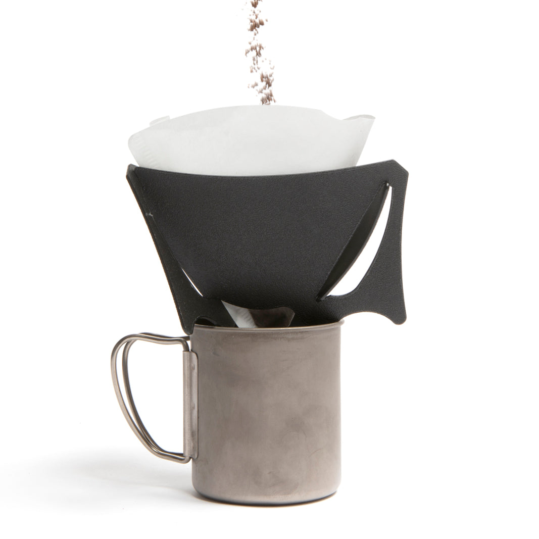 Restrap Coffee Dripper, pour-over dripper with coffee in a V60 filter