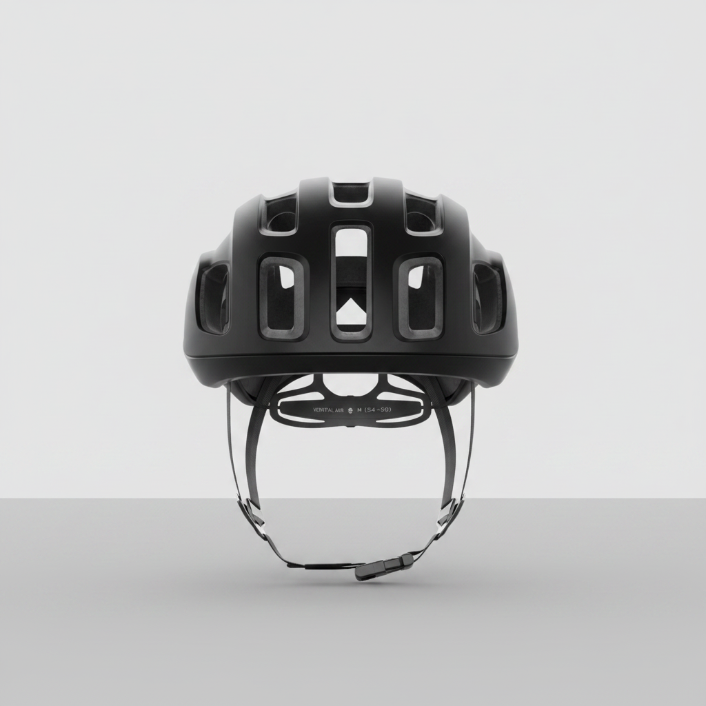 POC Ventral Air MIPS helmet in Uranium Black, side profile with 22 degree trailing edge