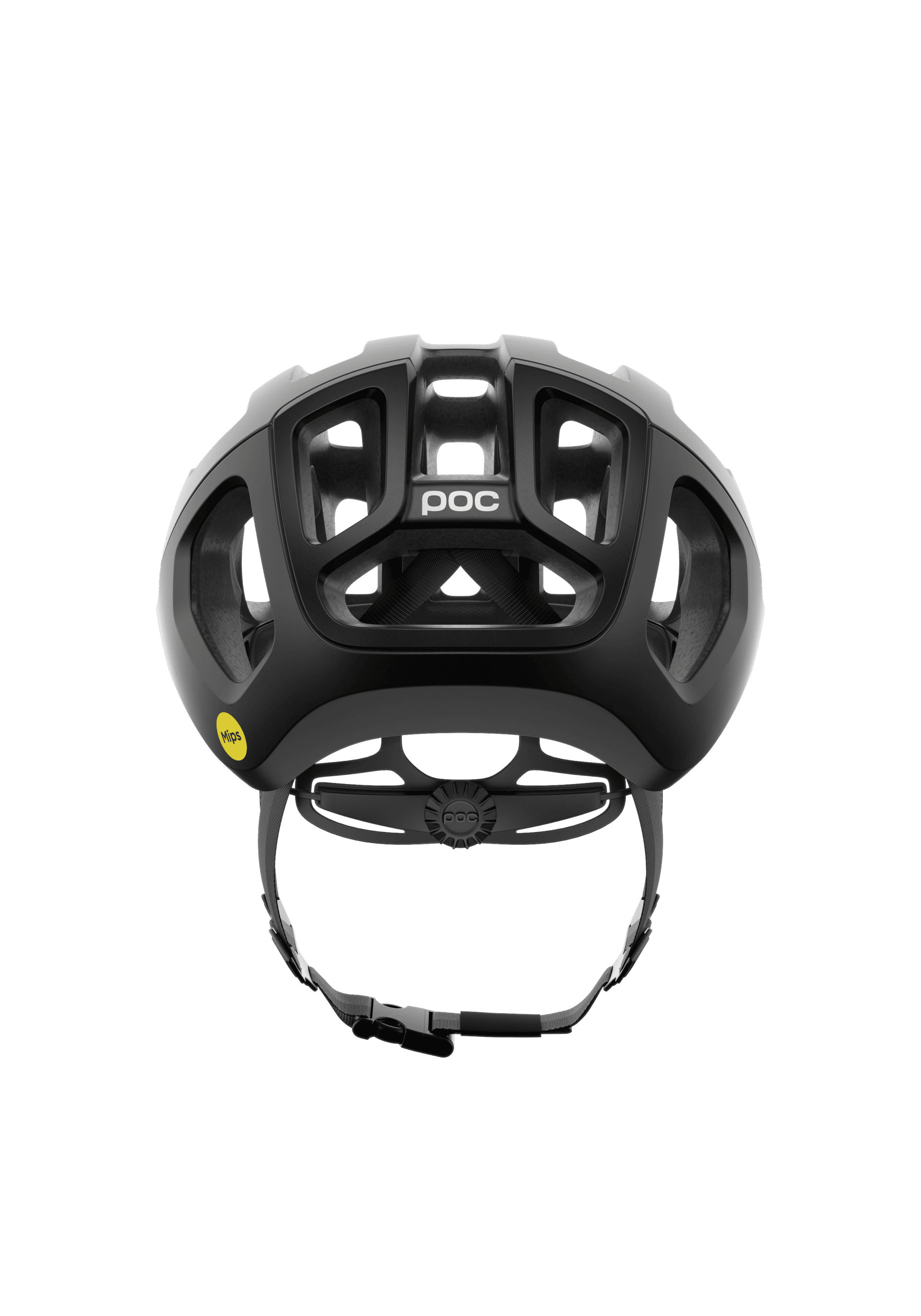 POC Ventral Air MIPS helmet in Uranium Black, interior with MIPS Air Node padding