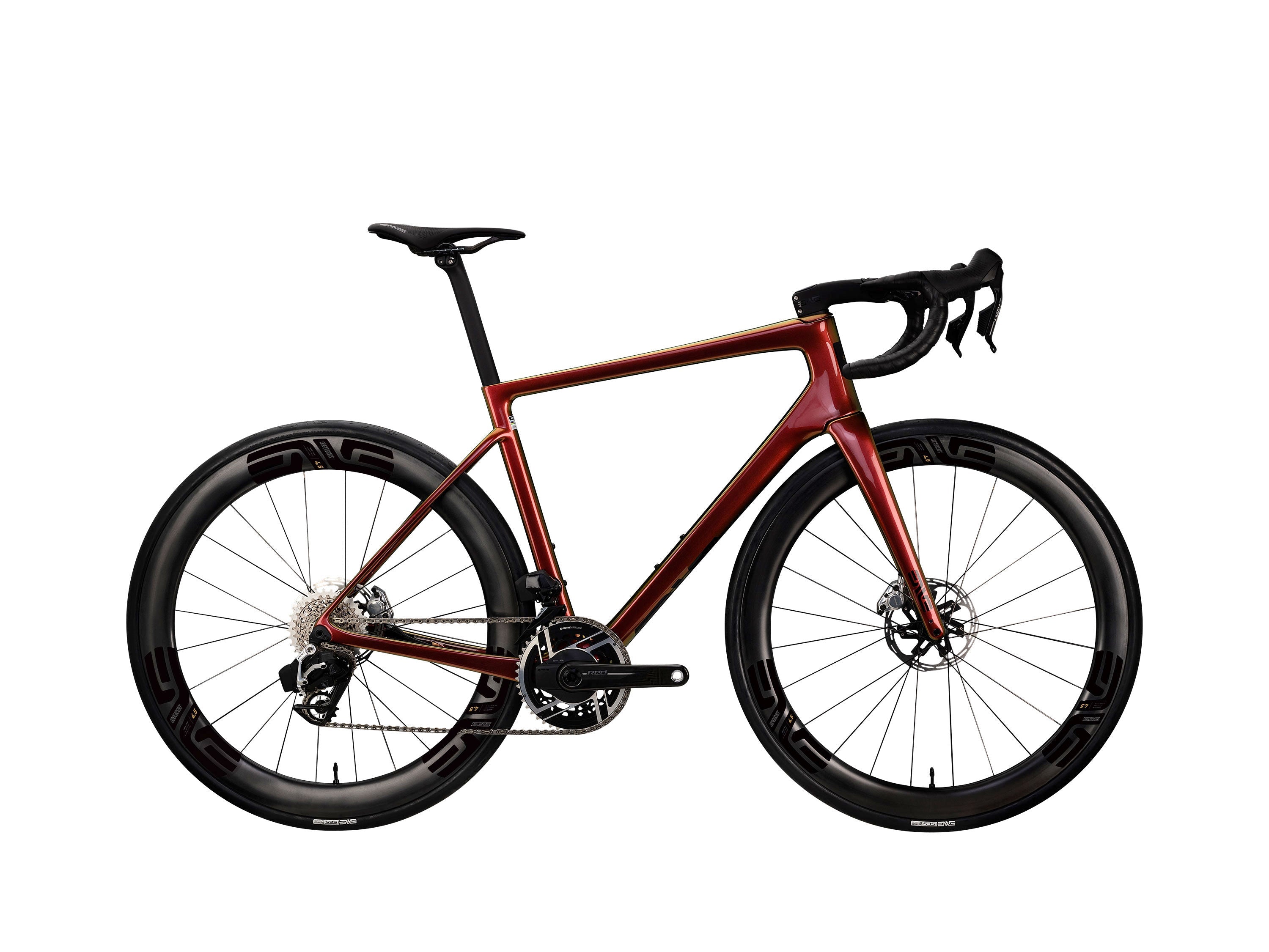 ENVE Melee road bike in Poison Apple, rear three quarter