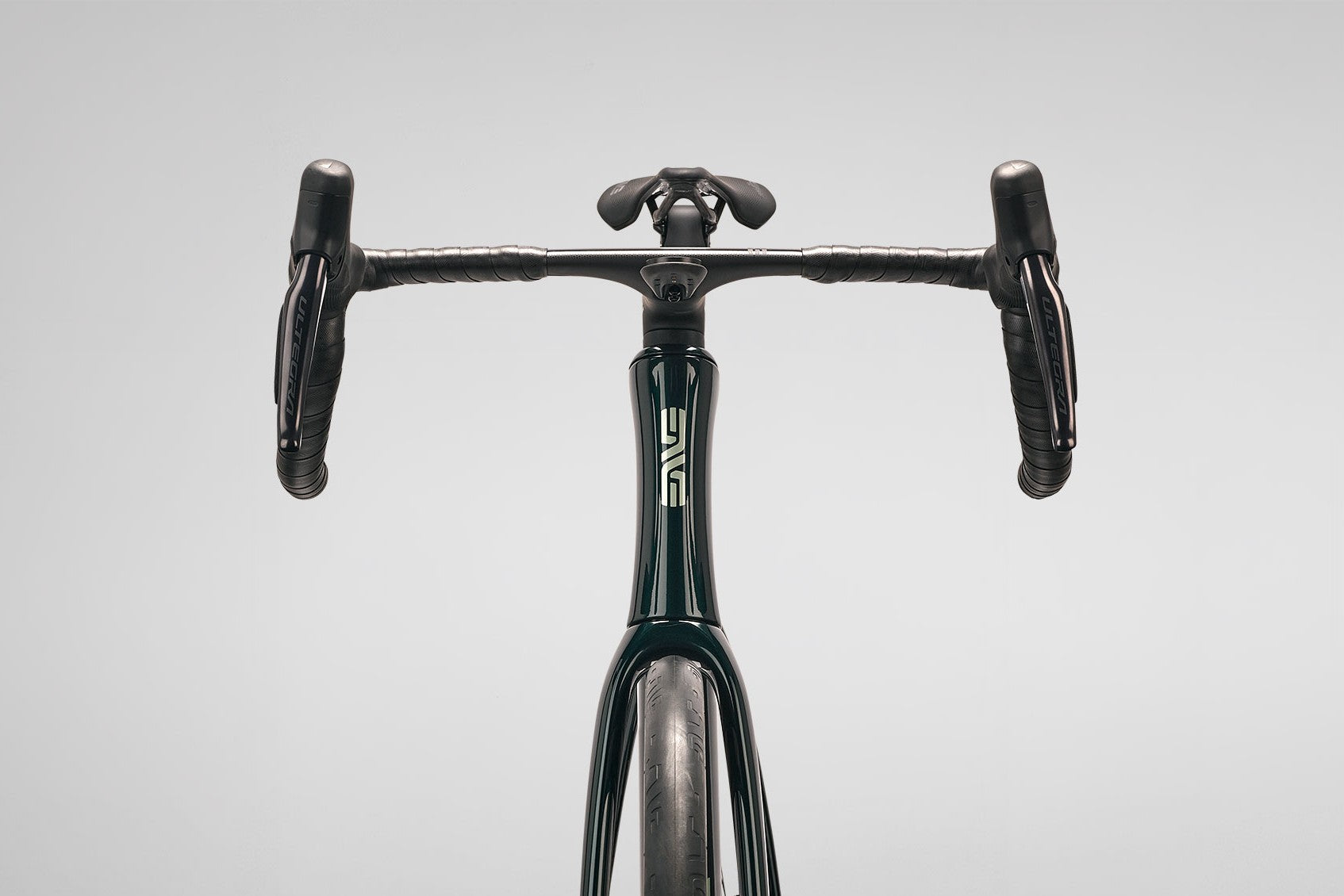 ENVE Fray all-road bike in green, front end detail