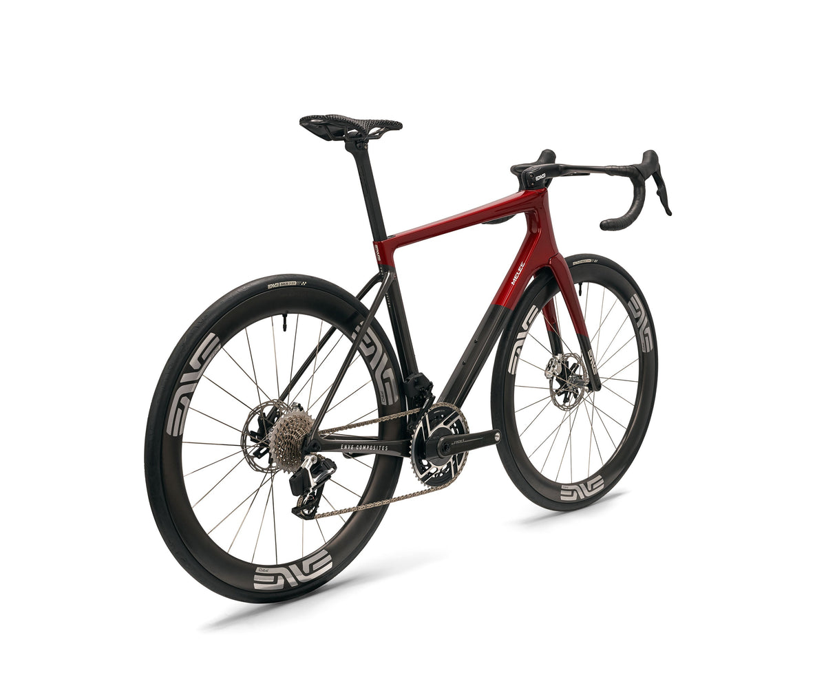 ENVE Melee road bike in Iconic Red, rear three quarter