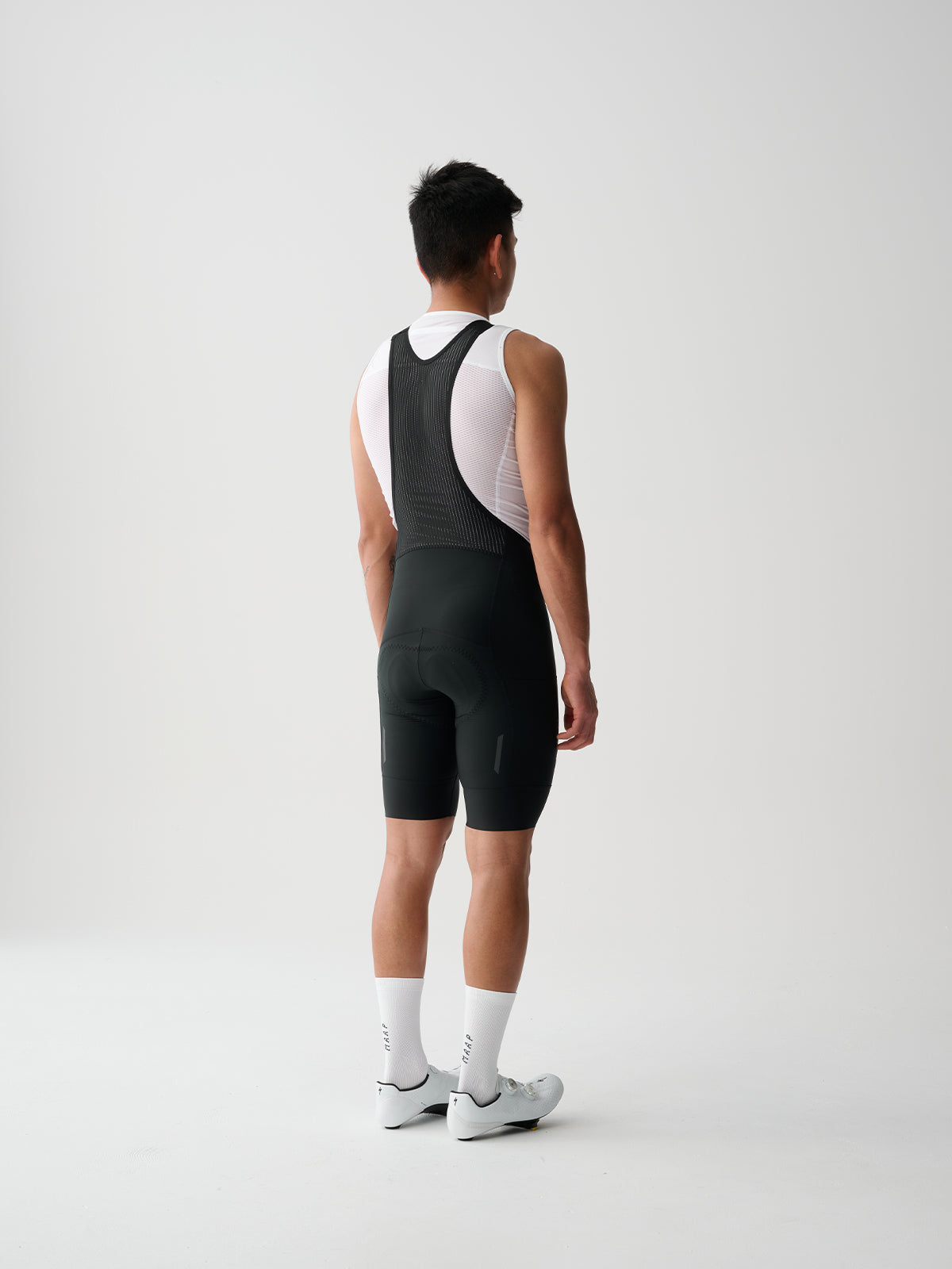 MAAP Team Bib Evo Cargo in Black, mesh back and bib brace detail
