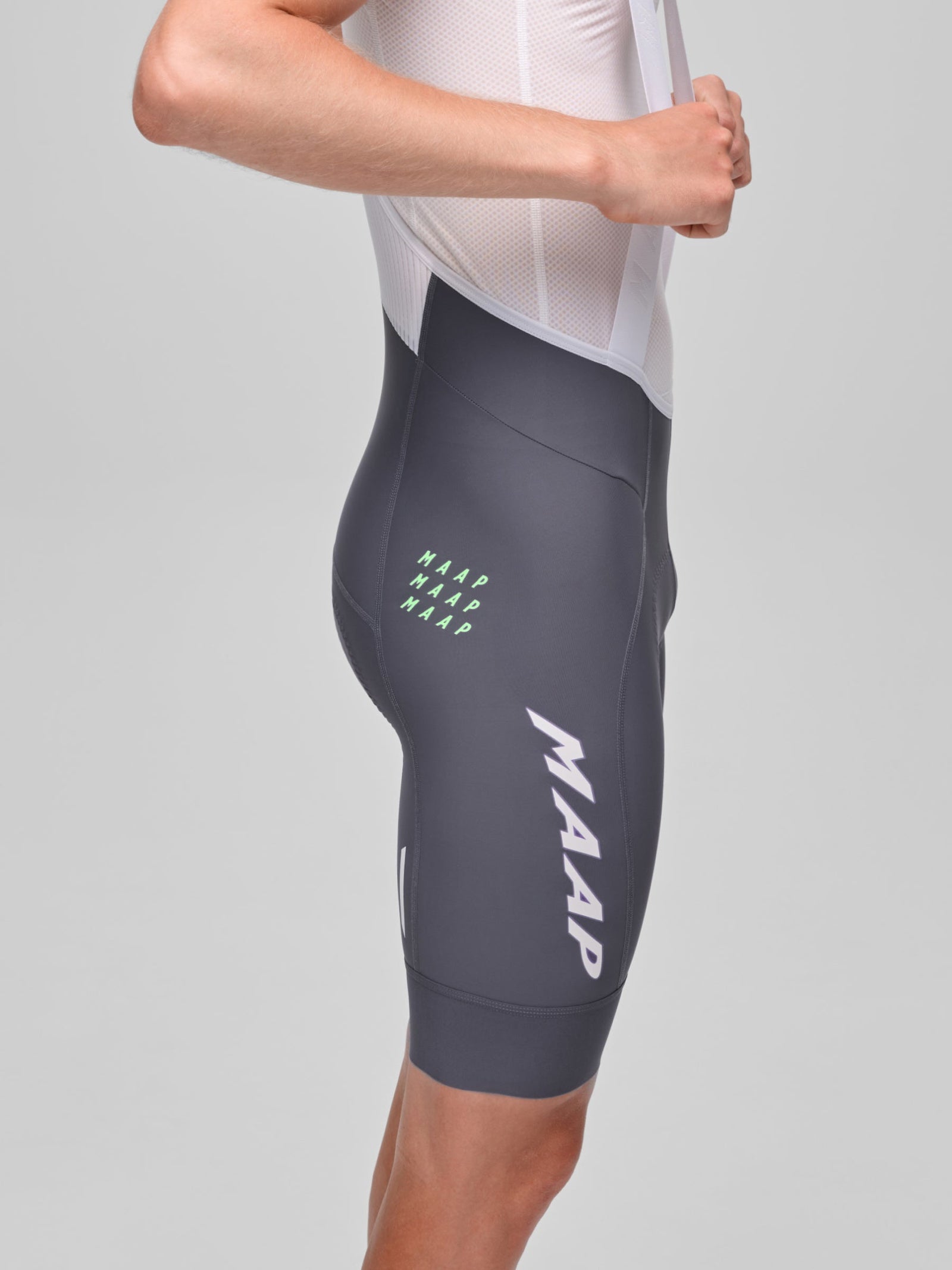 MAAP WorldTour 26 Team Bib Evo in Odyssey White, mesh back panel