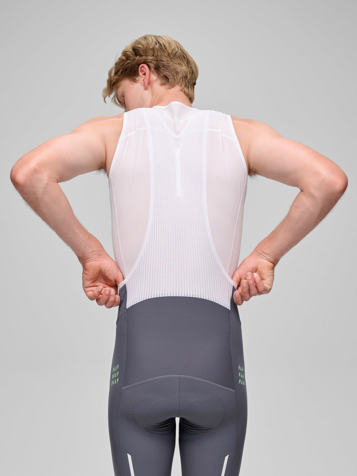 MAAP WorldTour 26 Team Bib Evo in Odyssey White, rear view