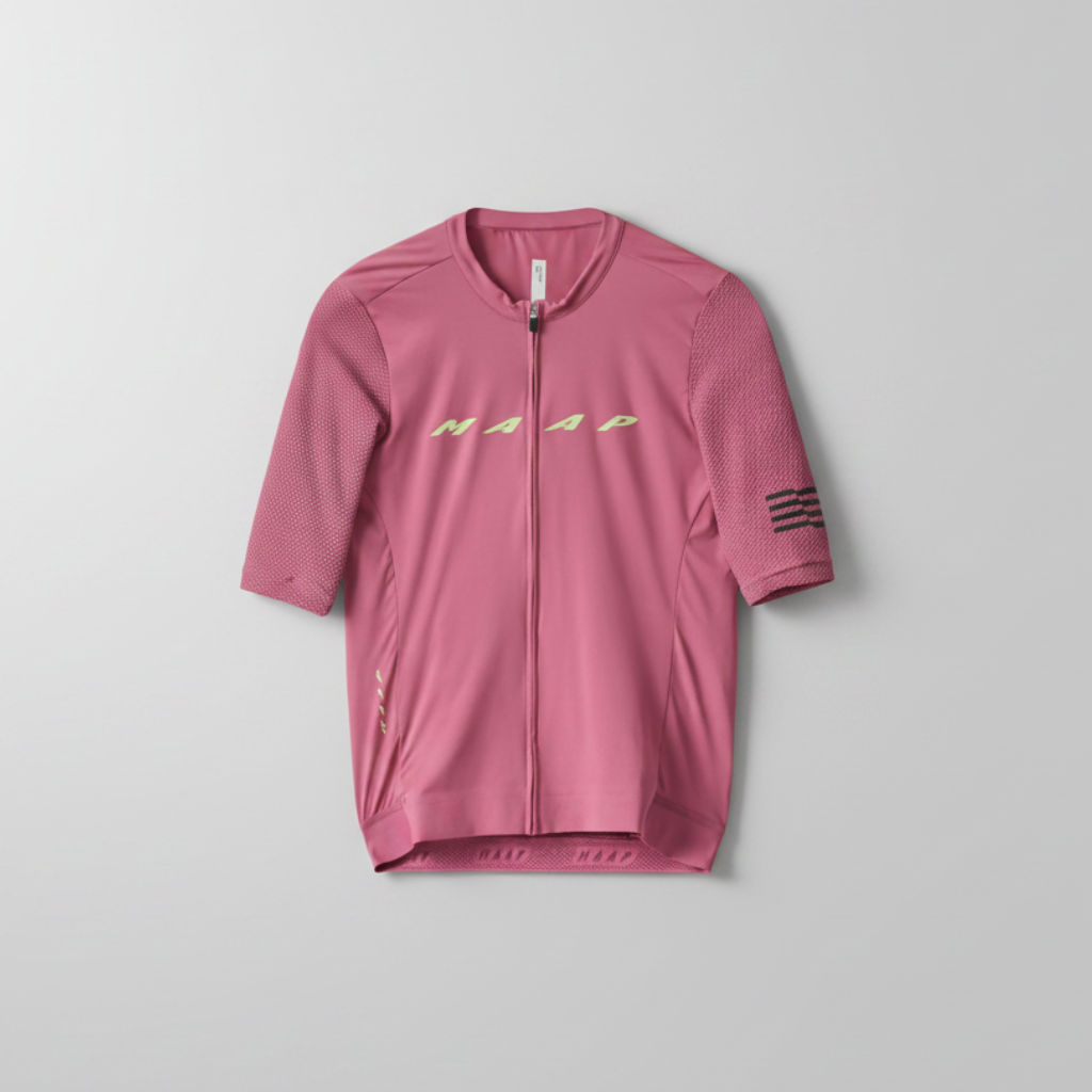 MAAP Evade Pro Base Jersey 2.0 in Mauve, cycling jersey flat lay
