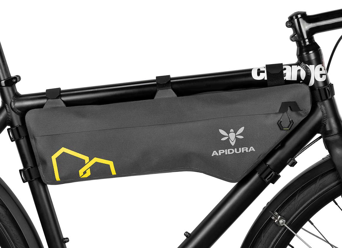 Apidura Half Frame Expedition 5.3L Bag on middle bike bar underneath