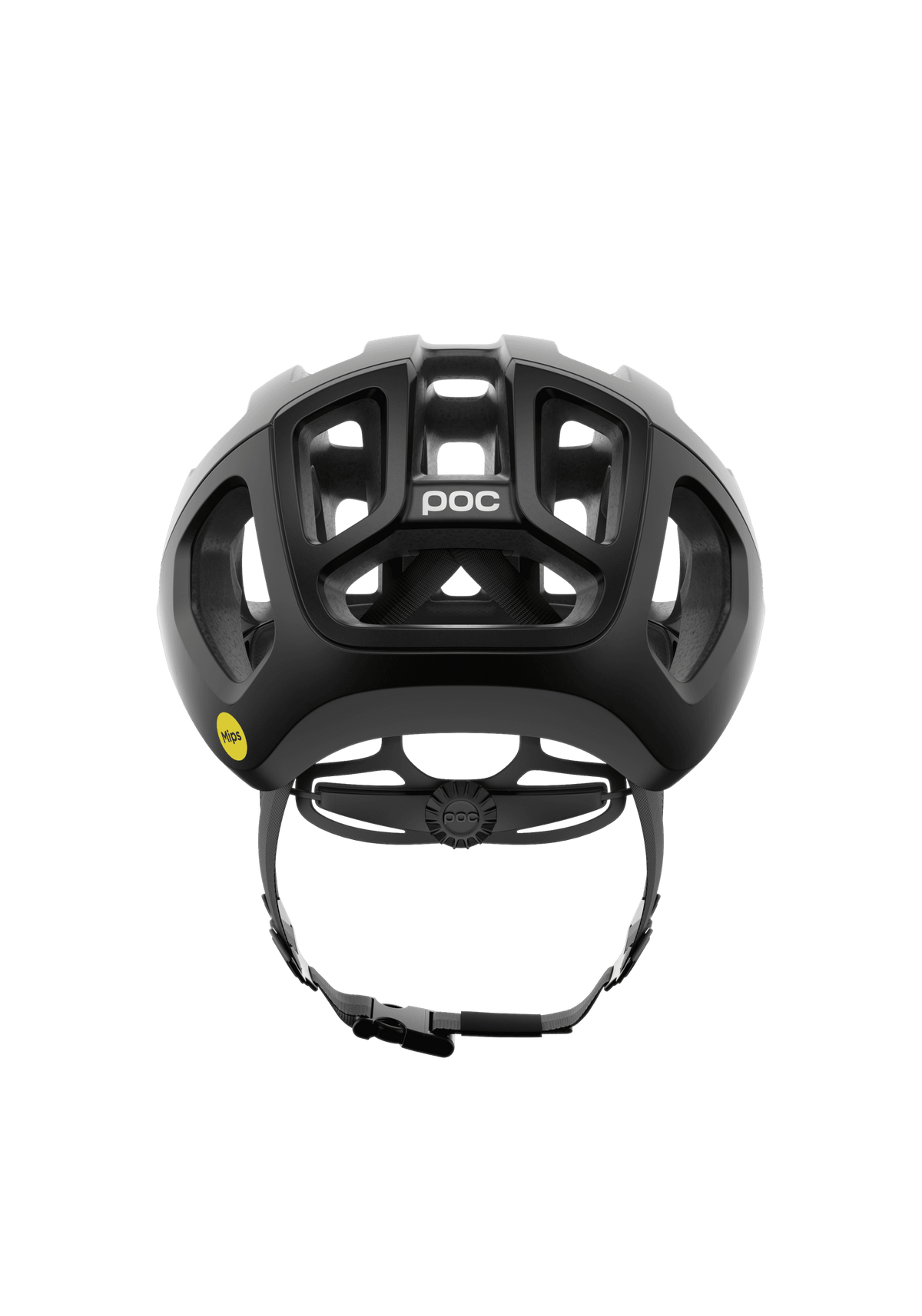 POC Ventral Air MIPS helmet in Uranium Black, interior with MIPS Air Node padding