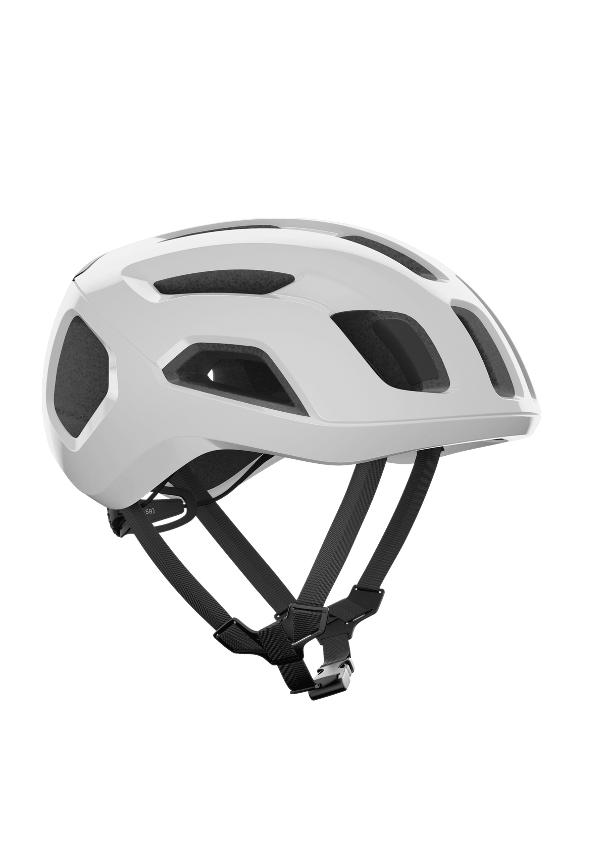 POC Ventral Air MIPS helmet in Hydrogen White and Uranium Black, front ventilation ports