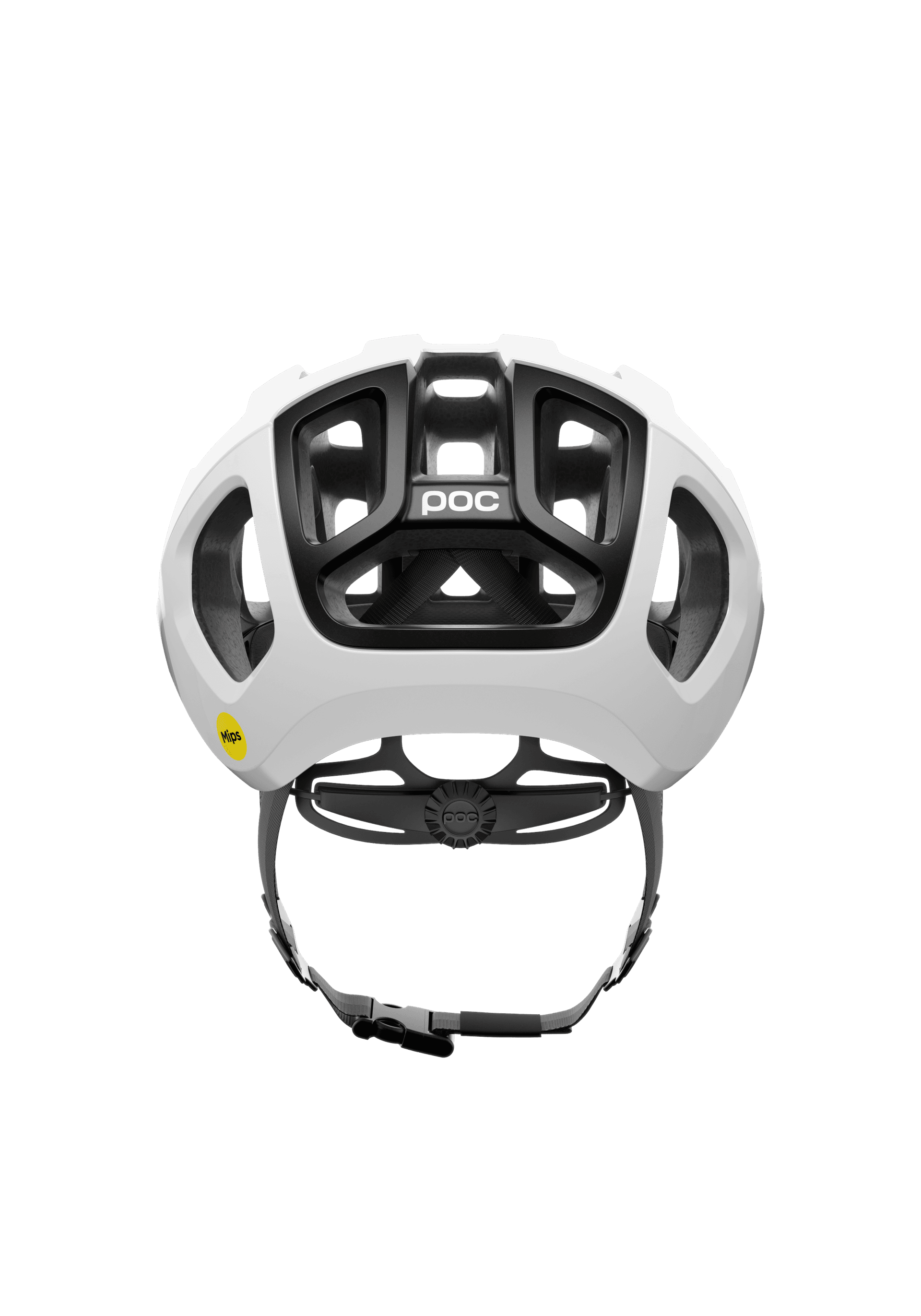 POC Ventral Air MIPS helmet in Hydrogen White and Uranium Black, interior with MIPS Air Node padding