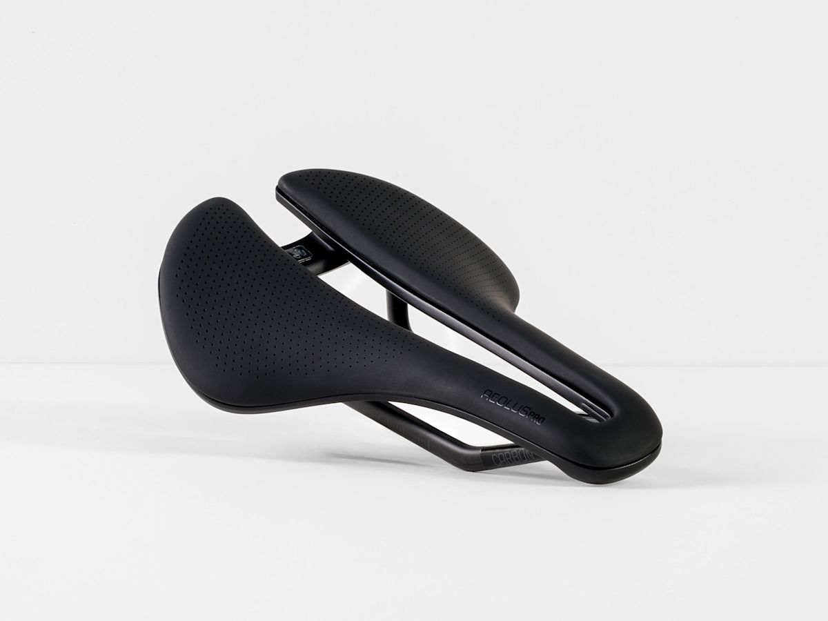 Bontrager Aeolus Pro Saddle, short-nose road saddle from above showing full cutout