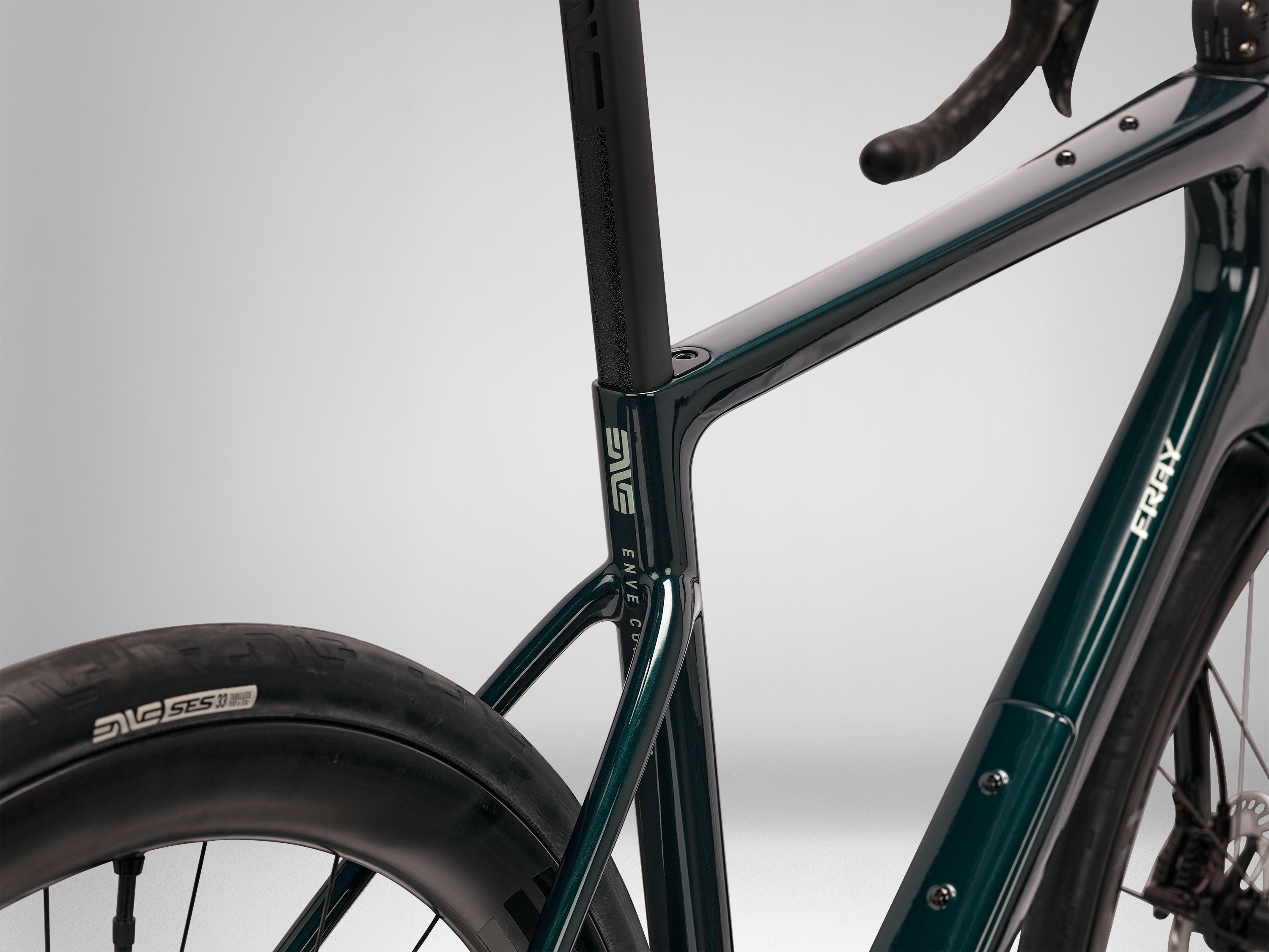 ENVE Fray all-road bike in green, frame detail