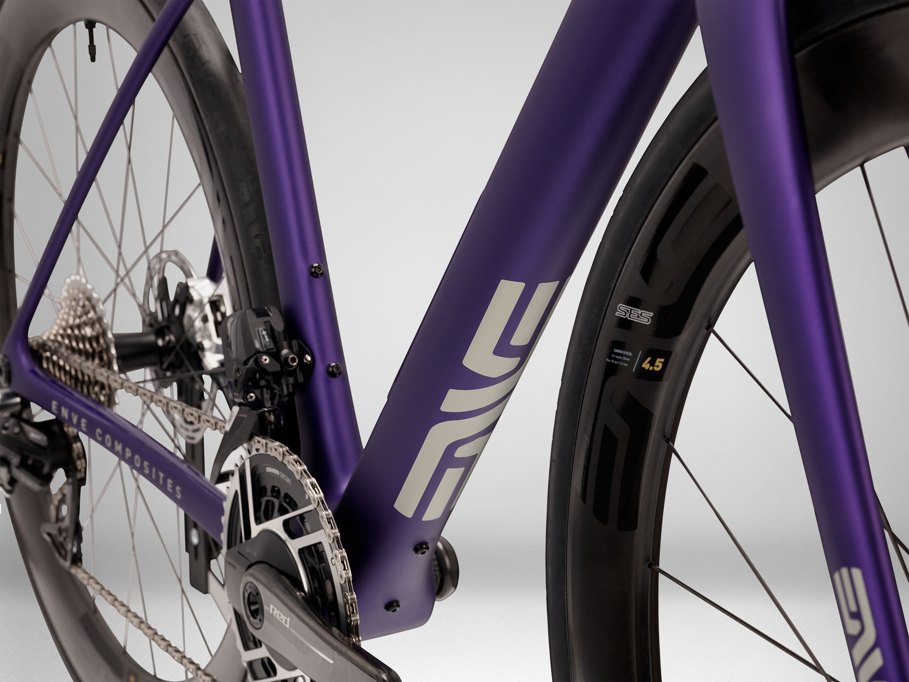 ENVE Fray all-road bike in purple, cockpit and front end