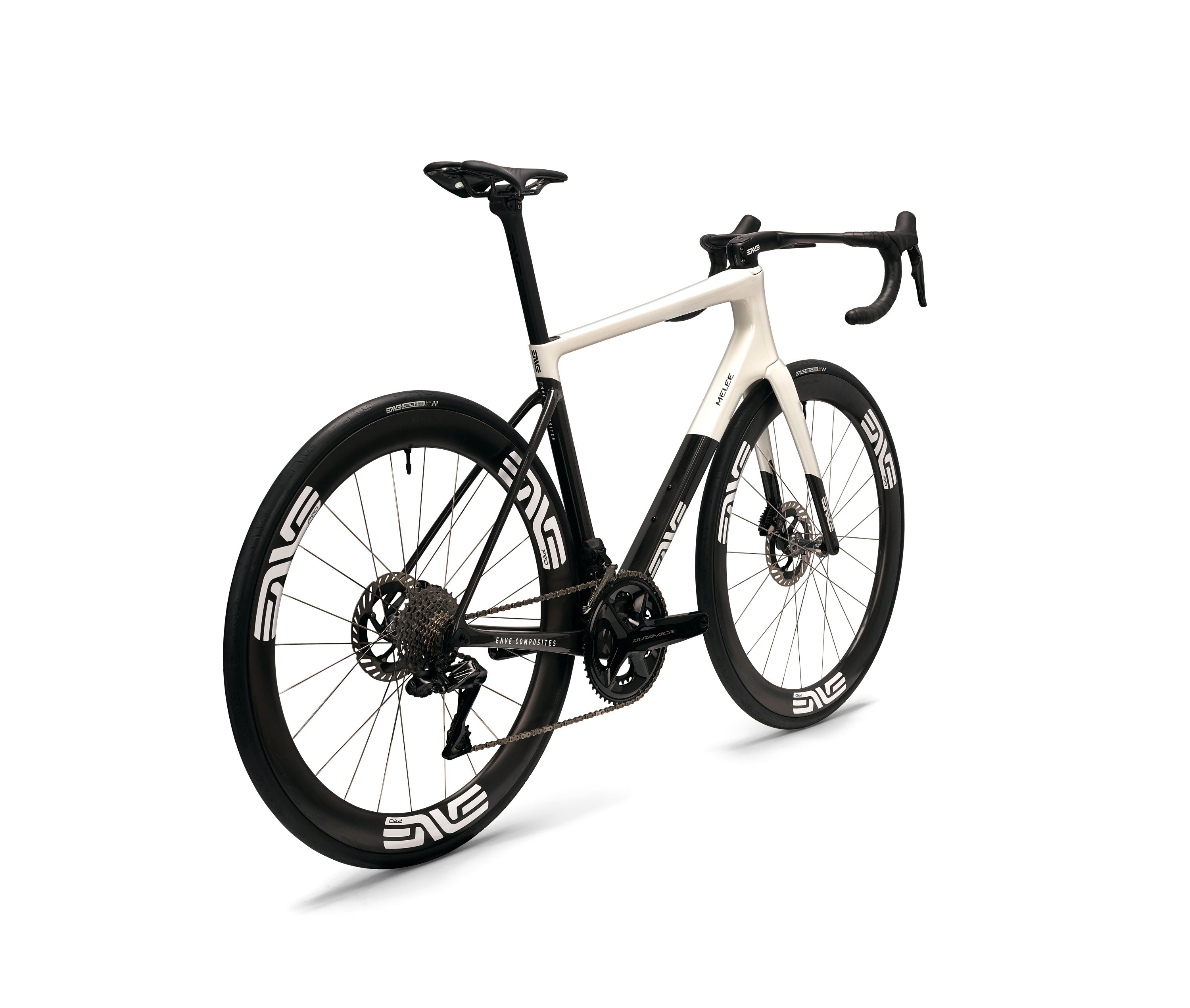 ENVE Melee road bike in Aspen White, rear three quarter