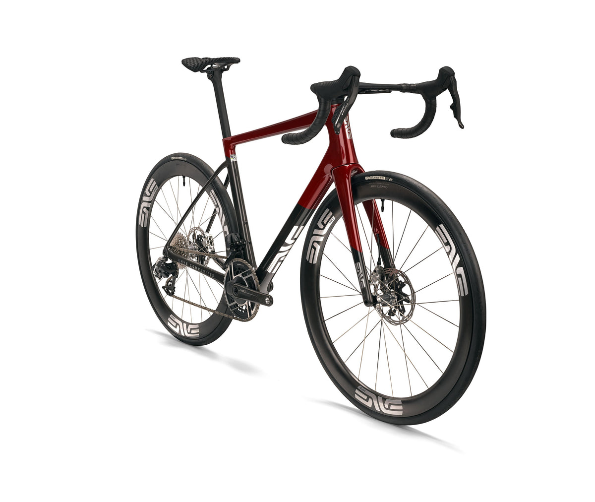 ENVE Melee road bike in Iconic Red, front three quarter