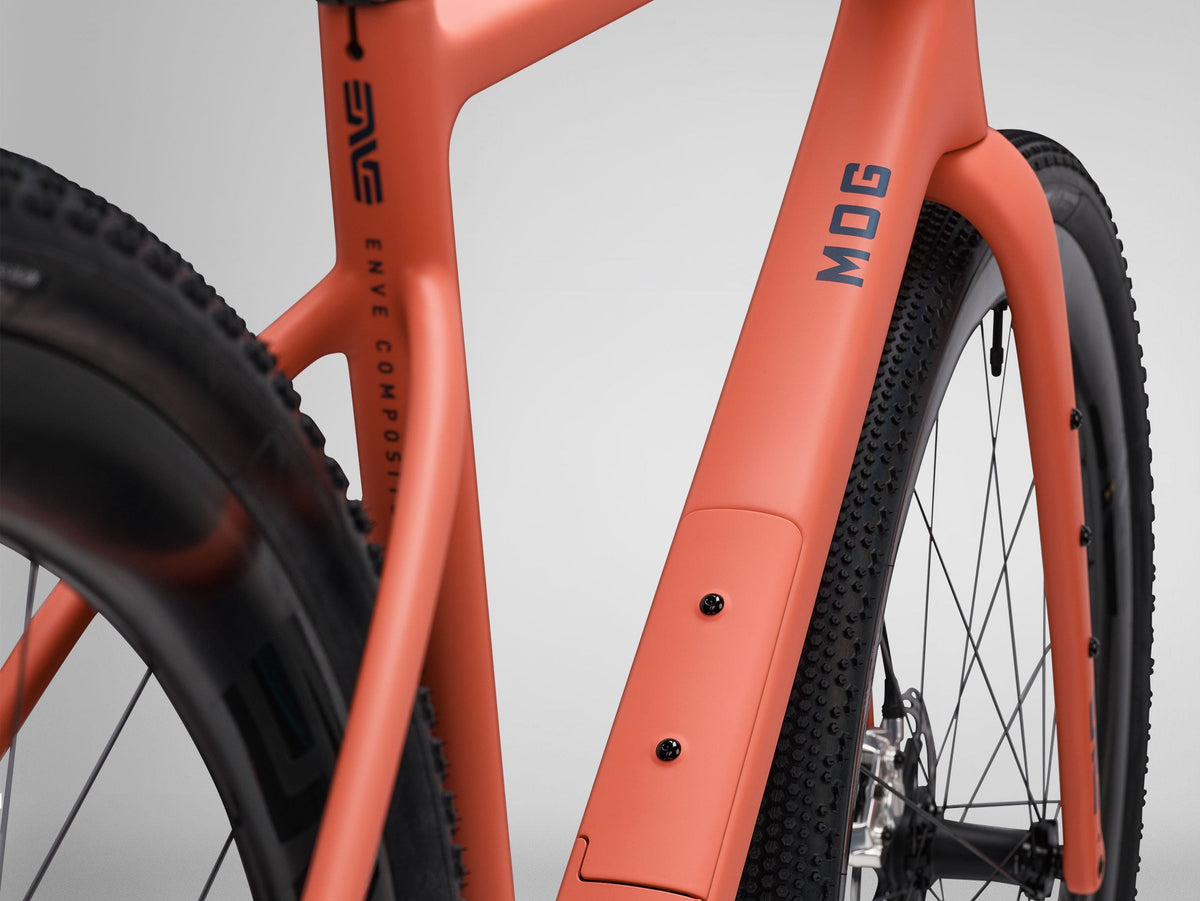 ENVE MOG gravel bike in Coral, frame detail