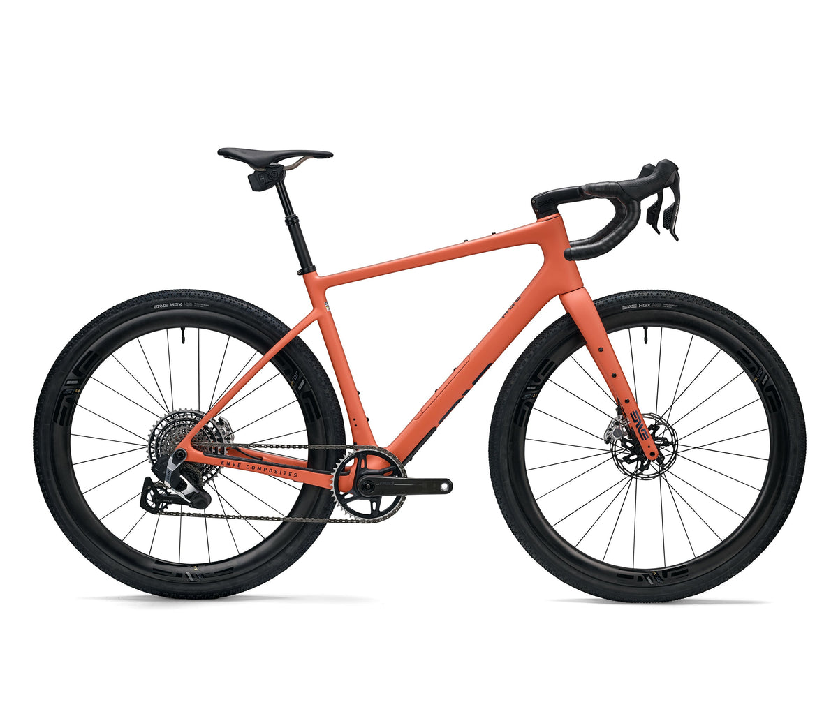ENVE MOG gravel bike in Coral, side on