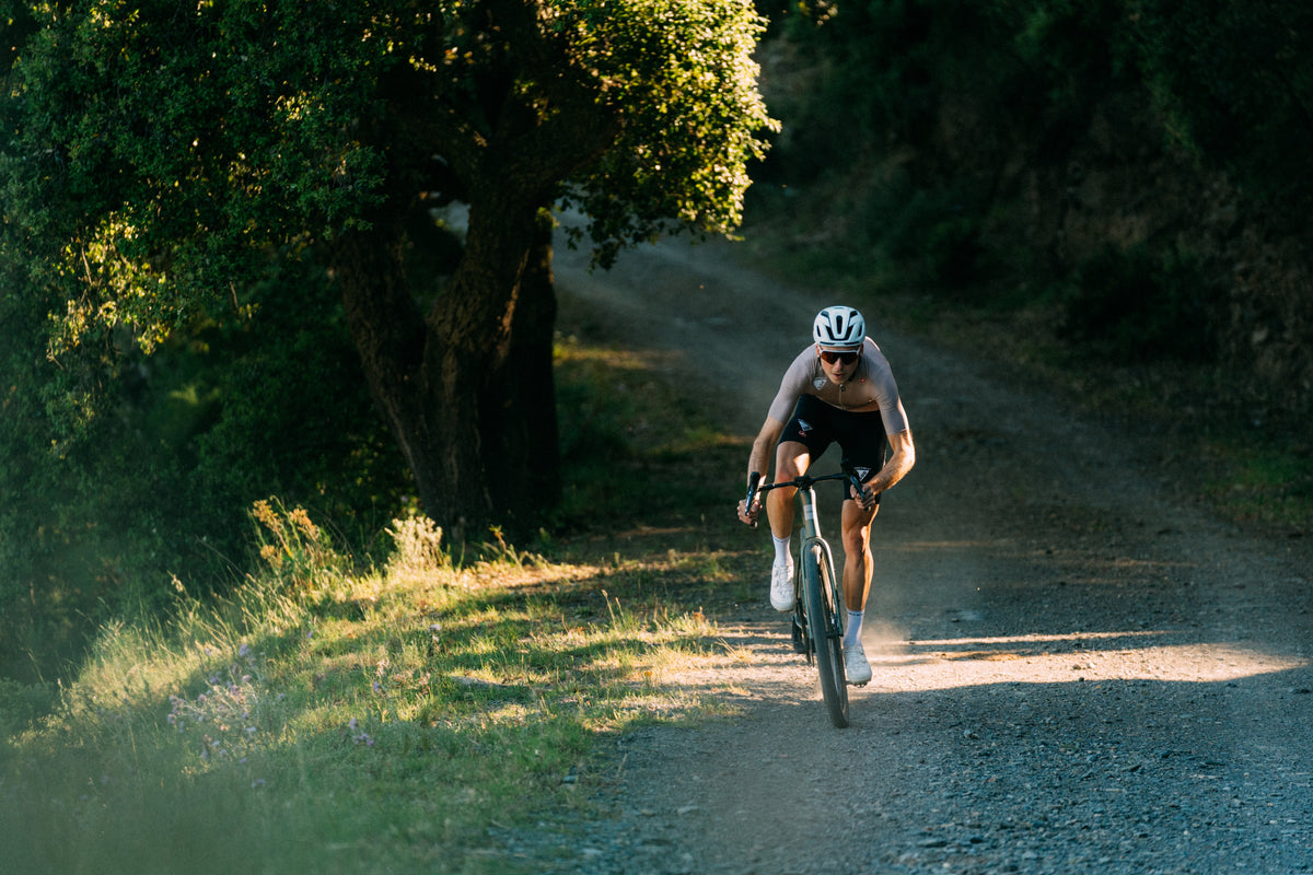 ENVE MOG gravel bike in Topo Green, on the trail