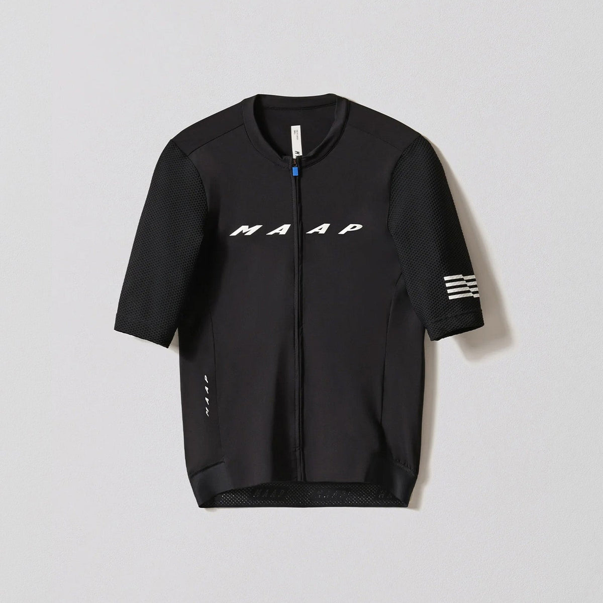 MAAP Evade Pro Base Jersey 2.0 in Black, cycling jersey flat lay