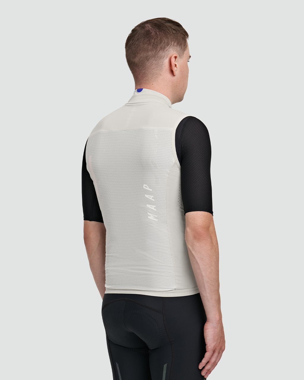 MAAP Draft Team Vest in Fog, mesh back panel detail