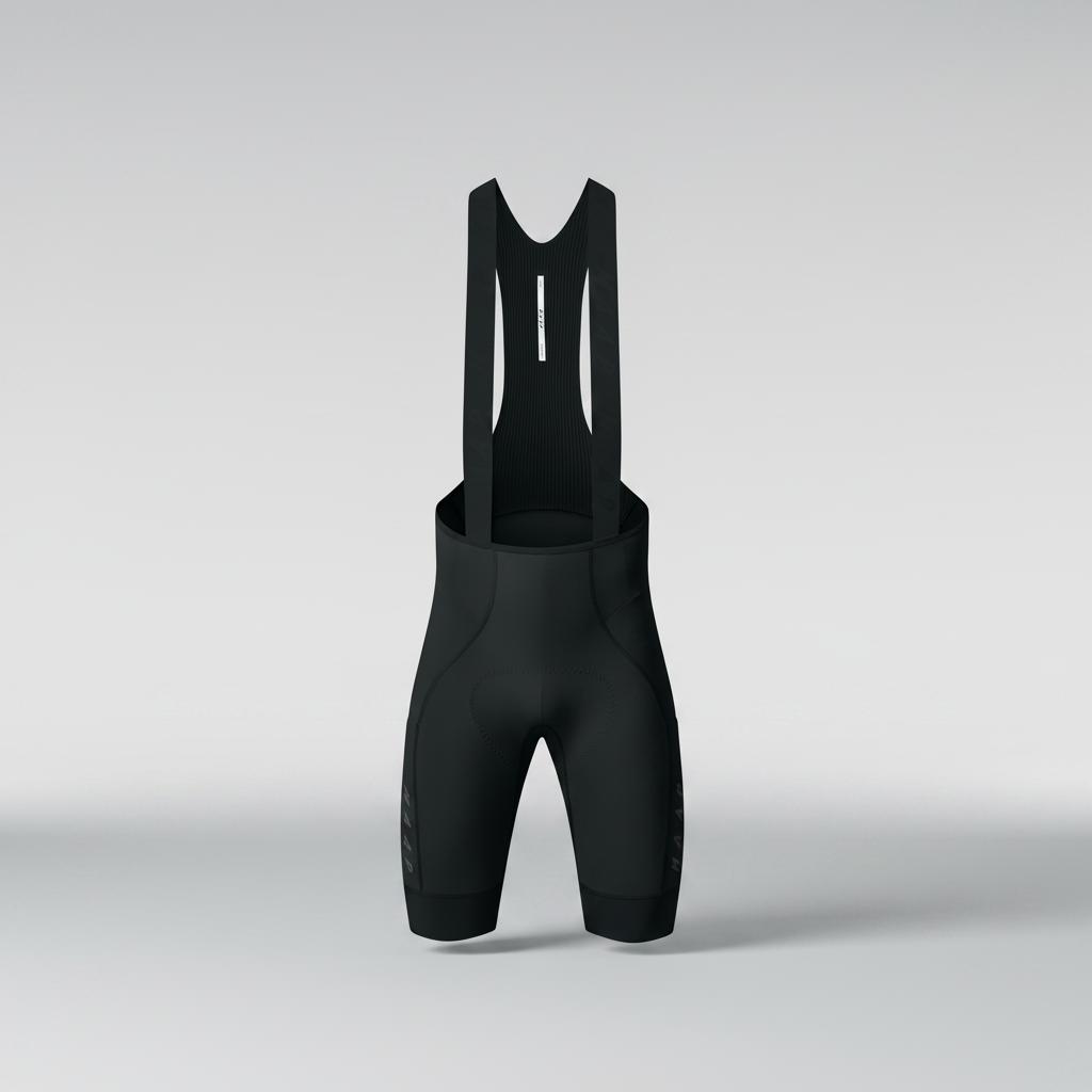 MAAP Team Bib Evo Cargo in Black, cargo bib shorts flat lay
