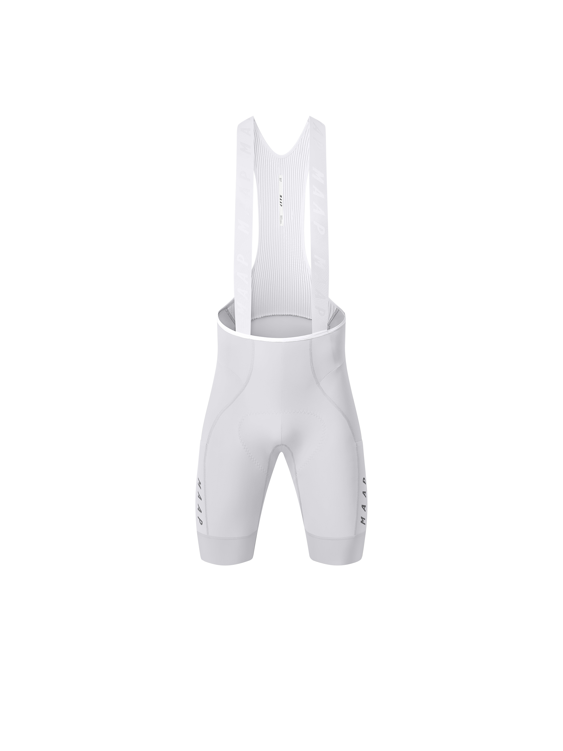 MAAP Team Bib Evo Cargo in White, cargo bib shorts flat lay