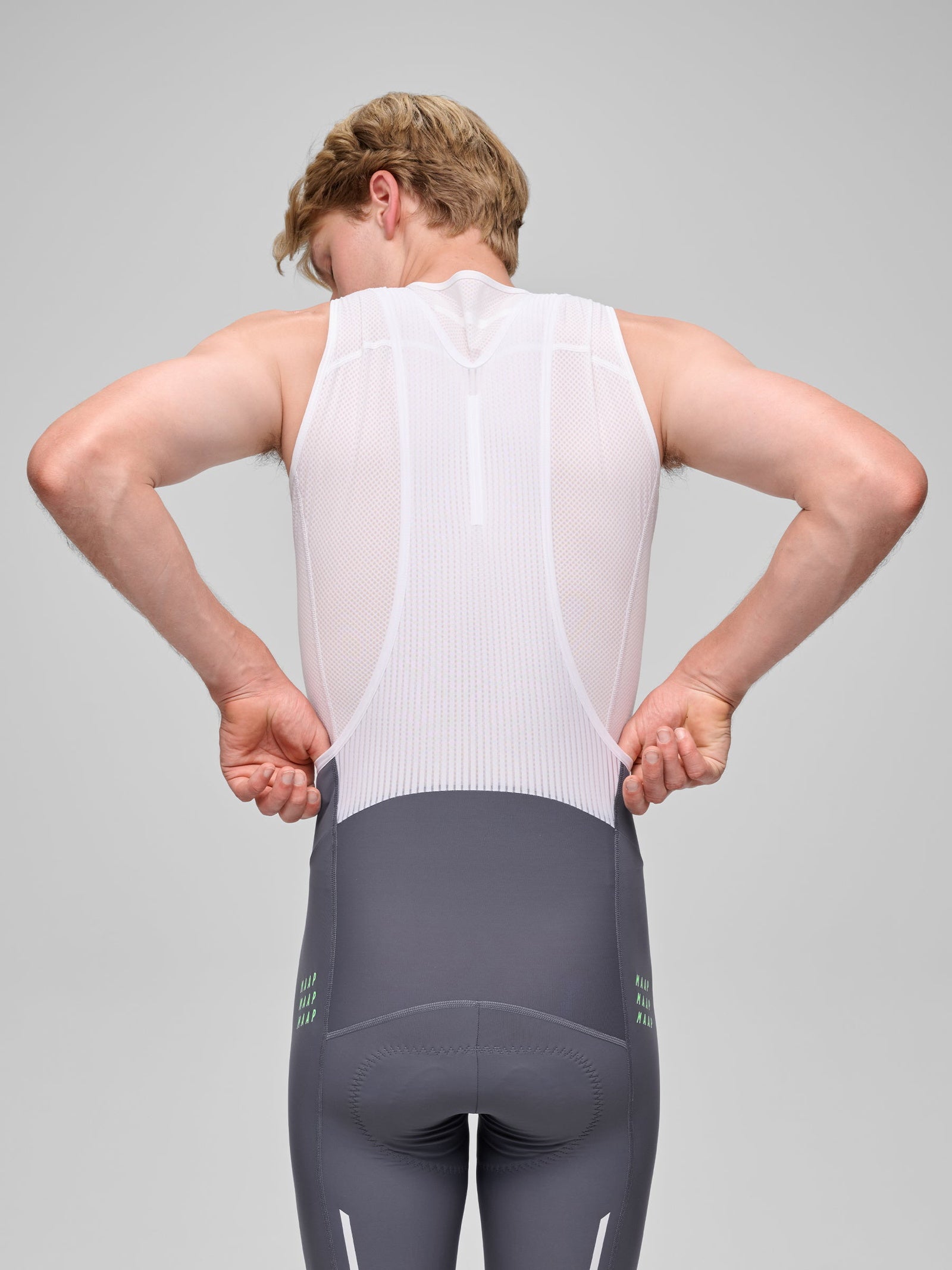 MAAP WorldTour 26 Team Bib Evo in Odyssey White, rear view