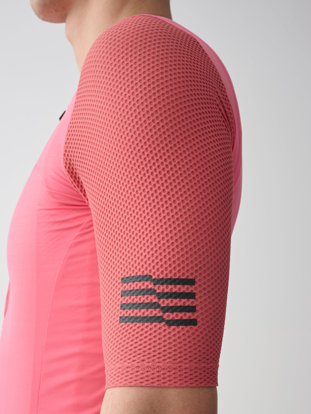 MAAP Evade Pro Base Jersey 2.0 in Epic Pink, honeycomb mesh sleeve detail