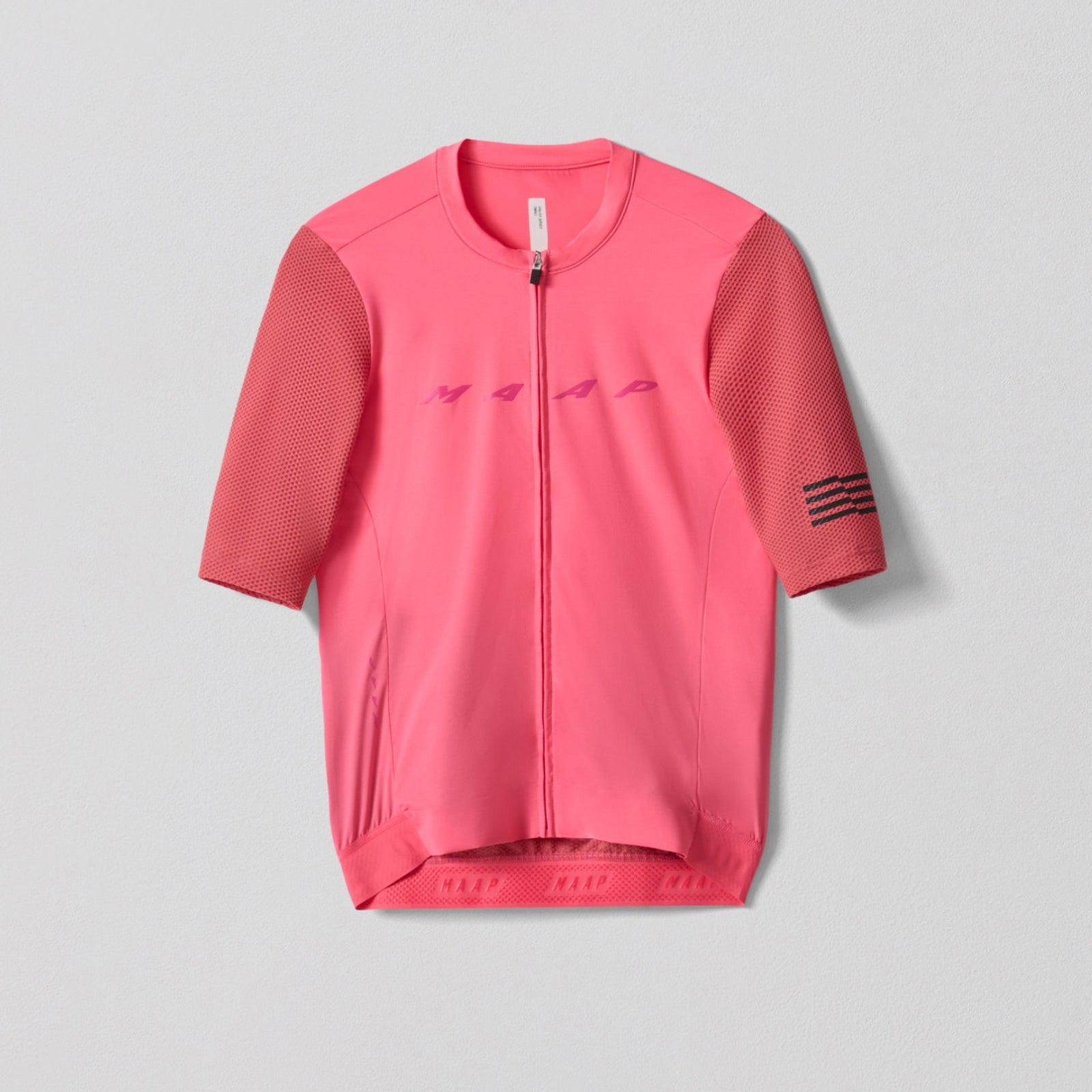 MAAP Evade Pro Base Jersey 2.0 in Epic Pink, cycling jersey flat lay