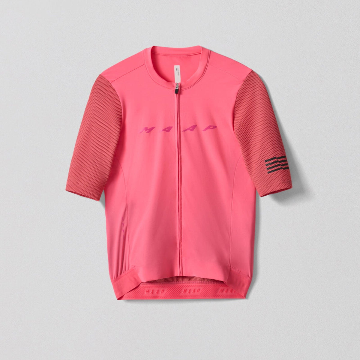 MAAP Evade Pro Base Jersey 2.0 in Epic Pink, cycling jersey flat lay