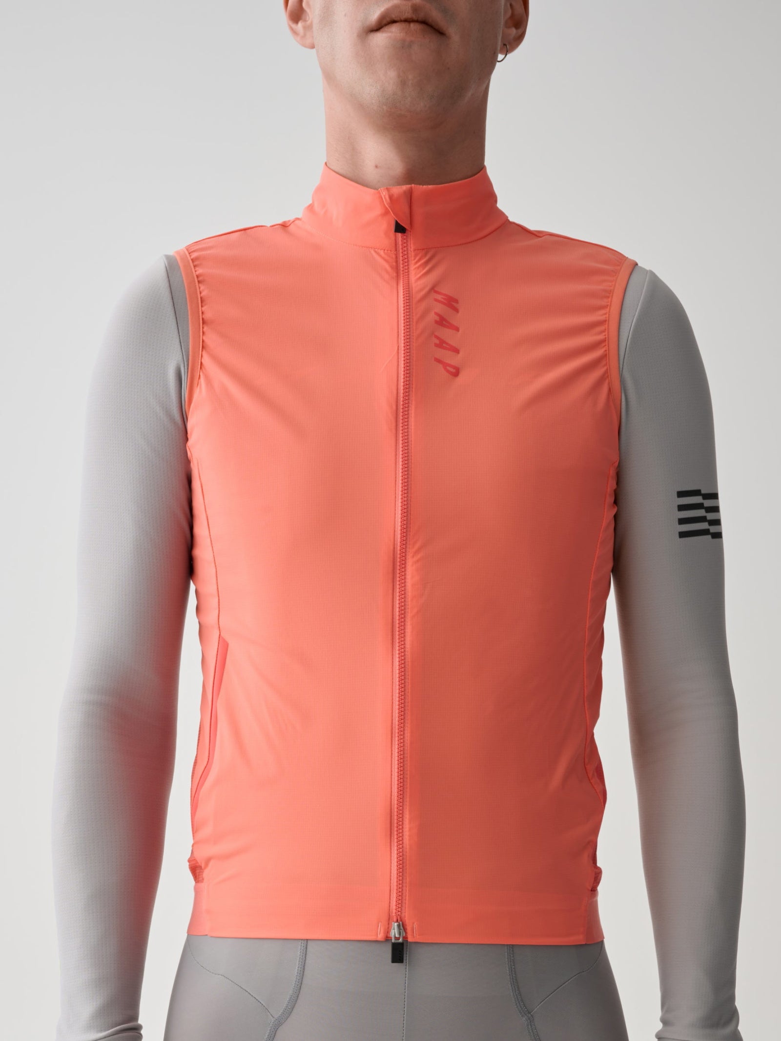 MAAP Team Flow Vest in Tangelo, gilet side profile