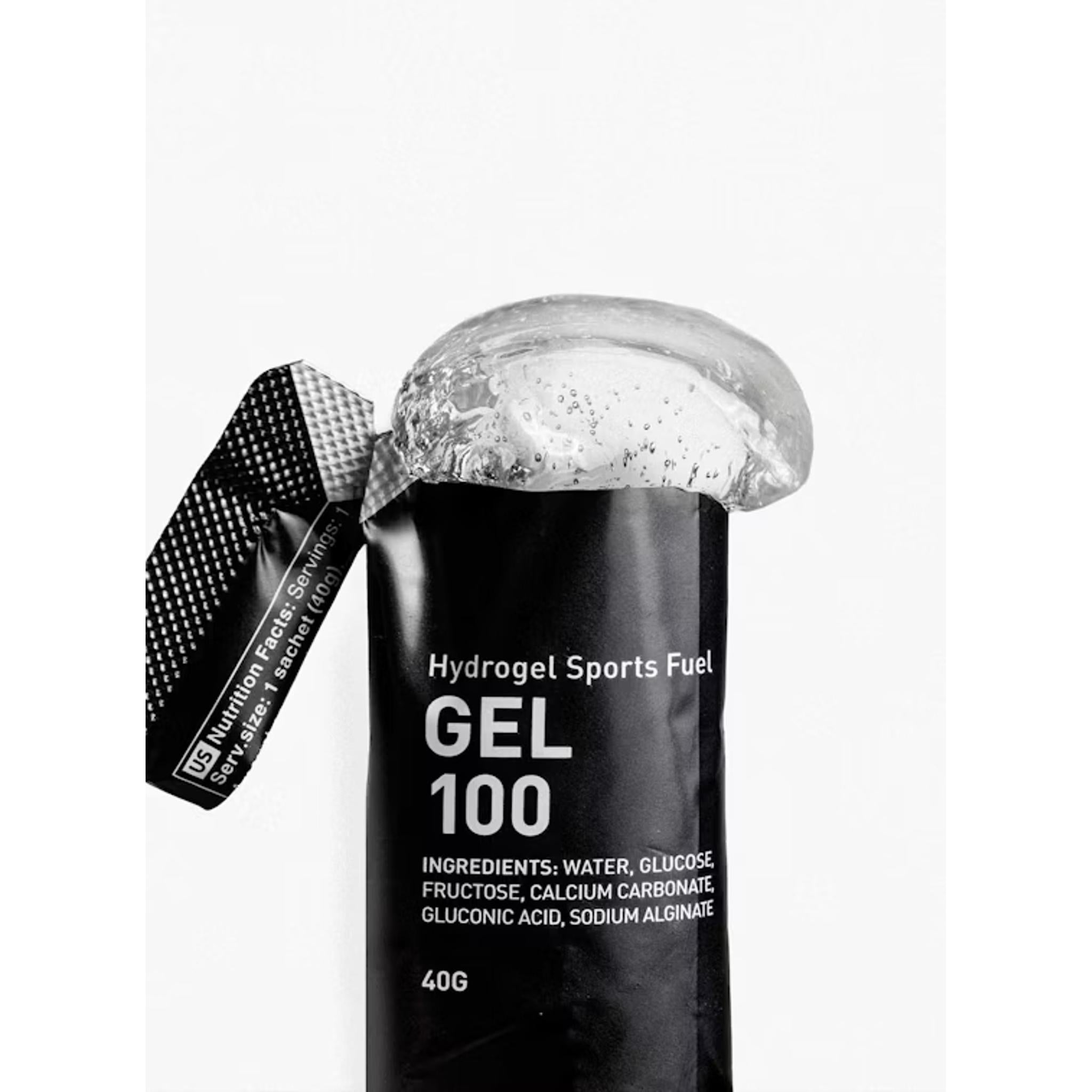 Maurten Gel 100, hydrogel texture from opened sachet