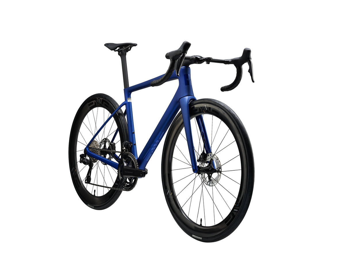 ENVE Melee road bike in Aegean Blue, front three quarter