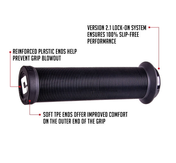 ODI Longneck Grip Lock V2.1, lock-on grips showing classic rib pattern