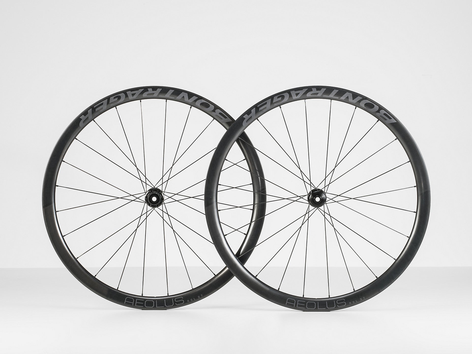 Bontrager Aeolus 37 RSL both sides of wheel on a white background