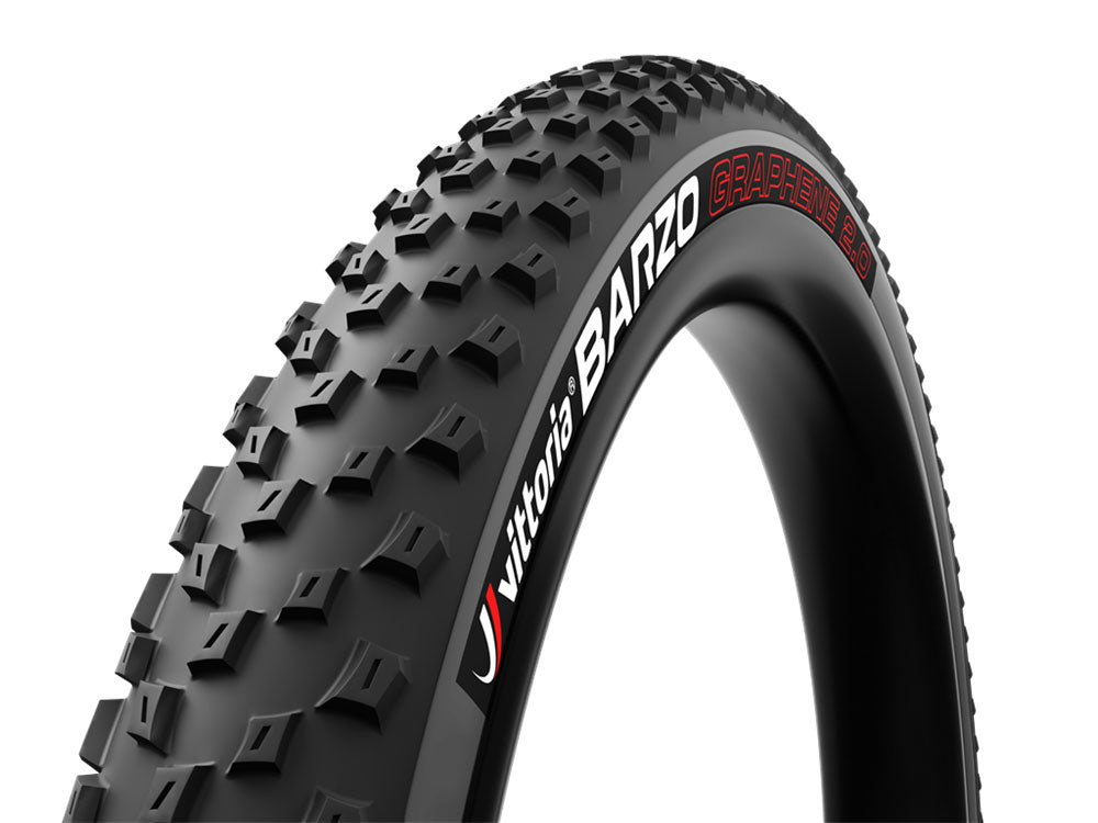 Vittoria Barzo tyre from the side with a white background