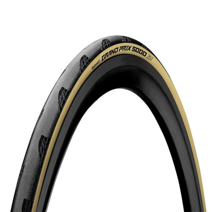 Continental GP5000 cream tyre on a white background